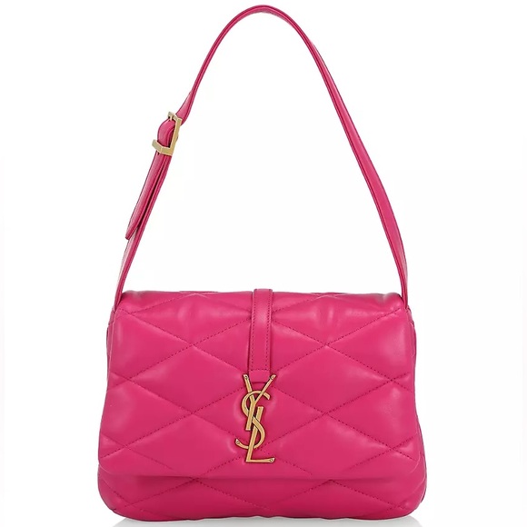 YSL Saint Laurent Le 57 Hobo Bag in Quilted Leather in Pink Bubblegum - Picture 1 of 13